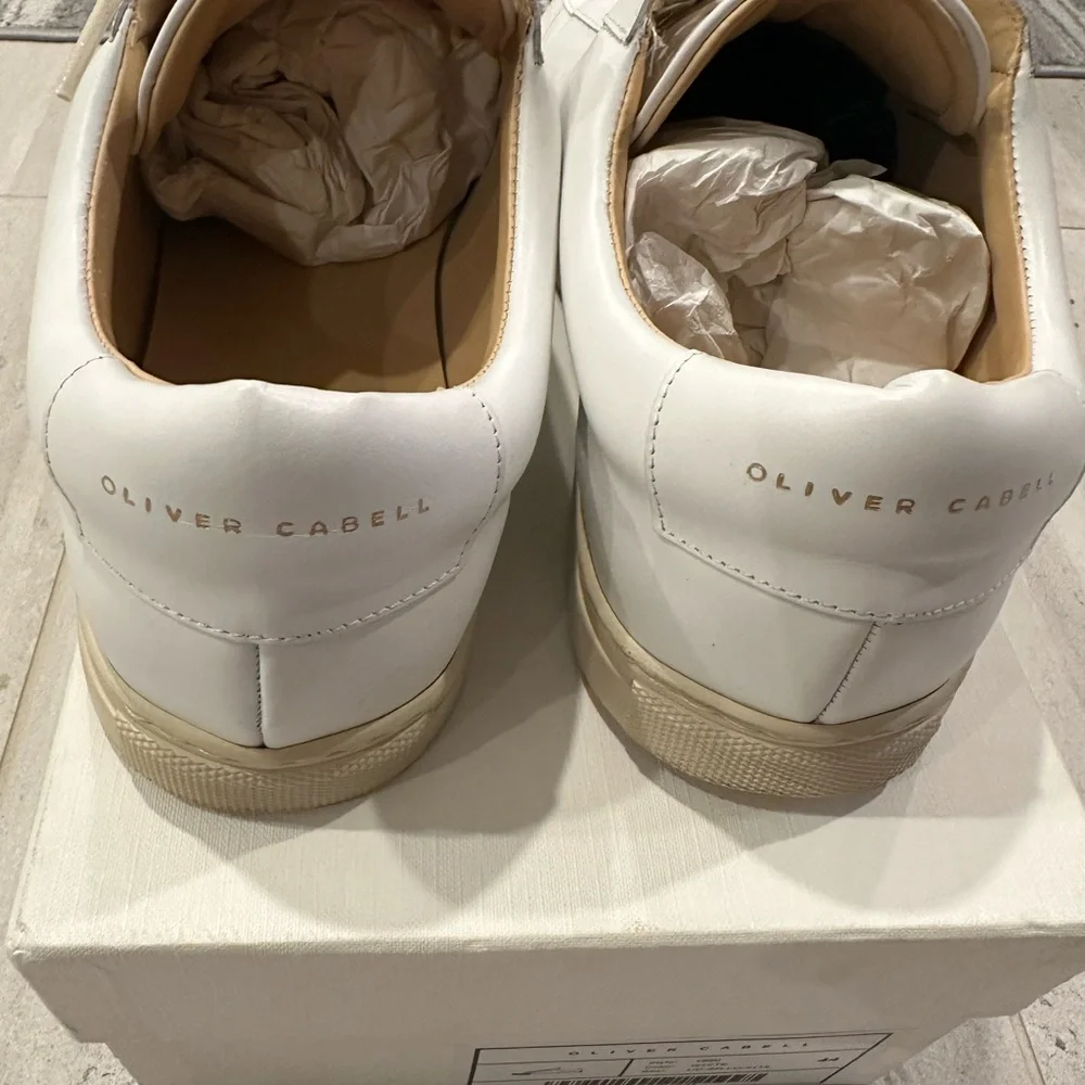 Oliver Cabell Lo White Leather Sneakers - Picture 5 of 9